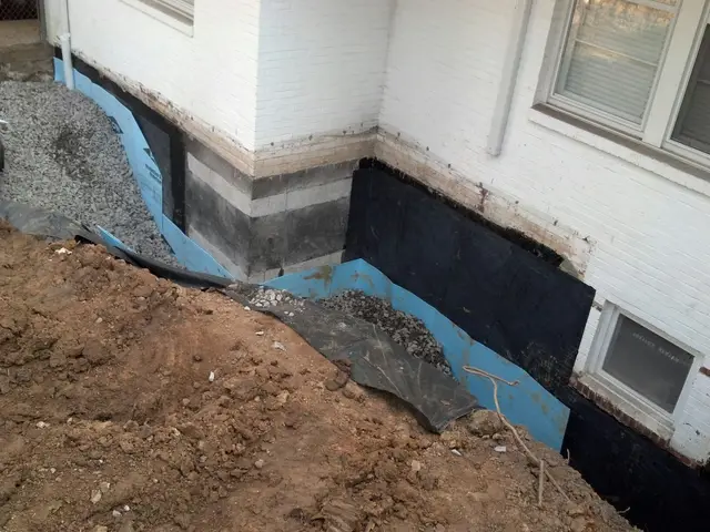 Ground Up Foundation Repair, Waterproofing and Concrete Leveling installing exterior waterproofing and drainage system around