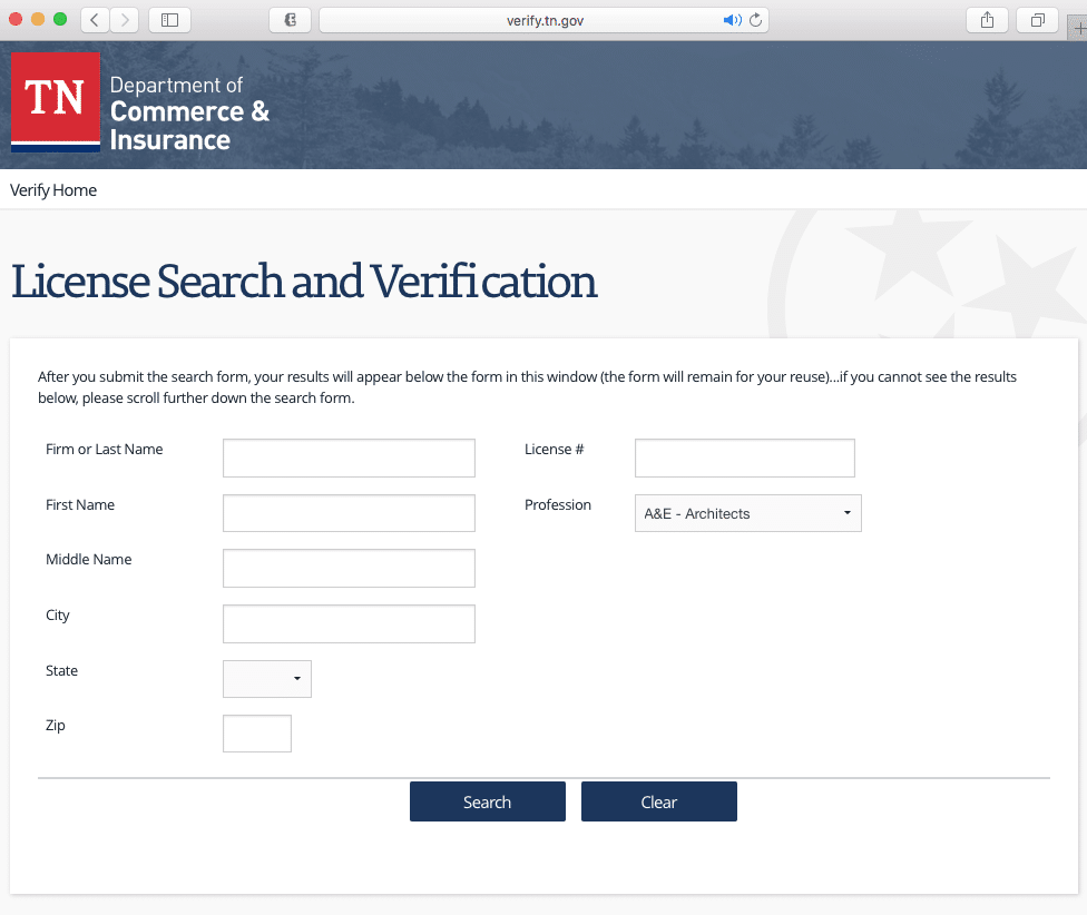 Verify Your Contractor in TN - Step 2
